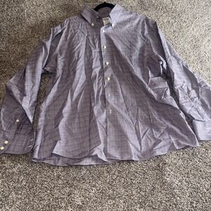 Brooks Brothers Men's Dress Shirt Plaid Purple 17.5-35
